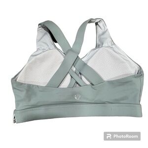 Sports bra razor back, seafoam color, XS, removeable pads, tear on side as shown